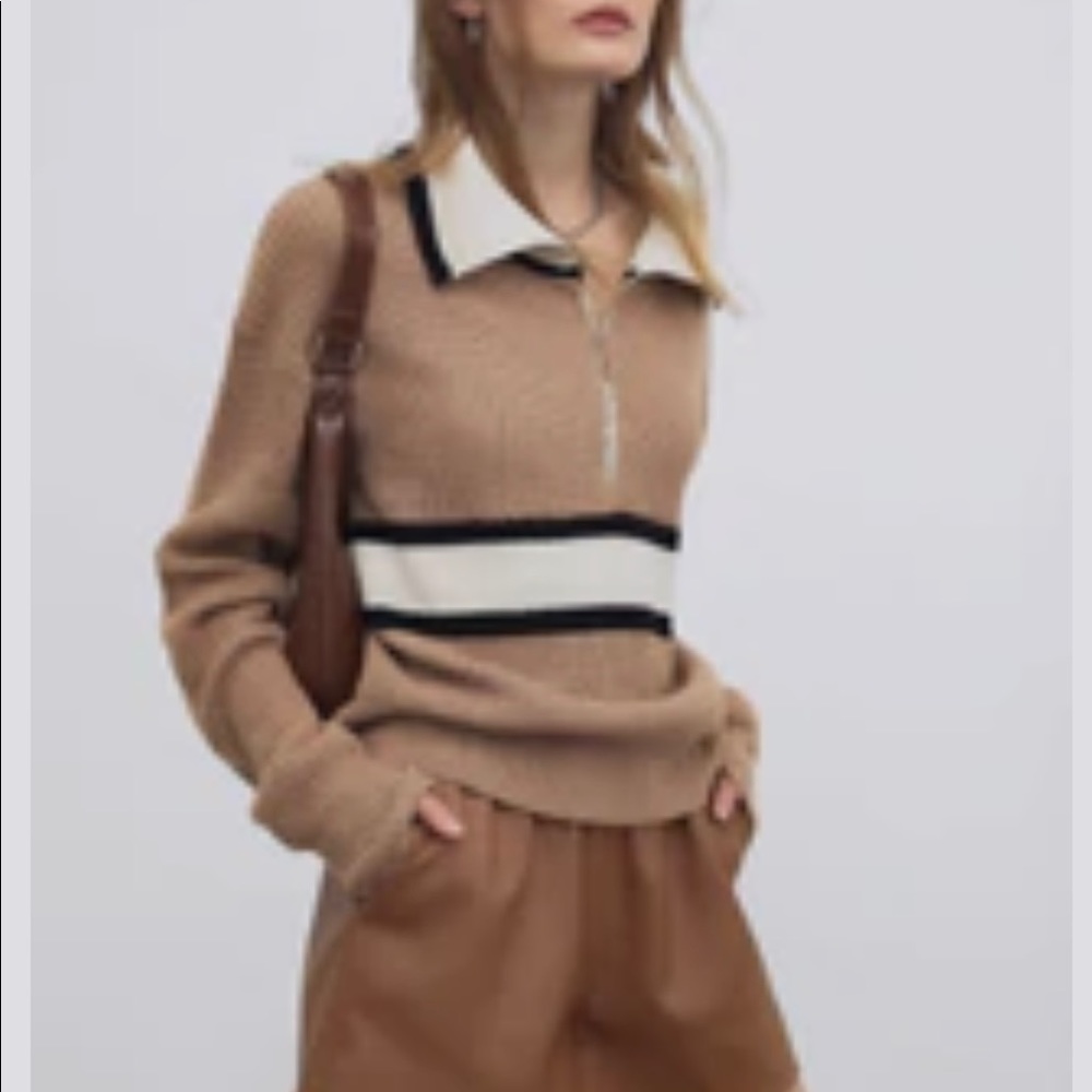 J.Ing Preppy Tan Hooded Sweater
